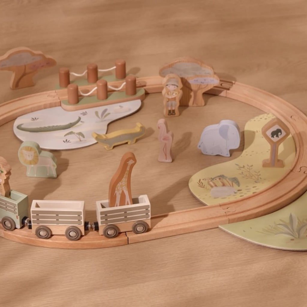 Little Dutch Houten Treinset Safari Friends Multi