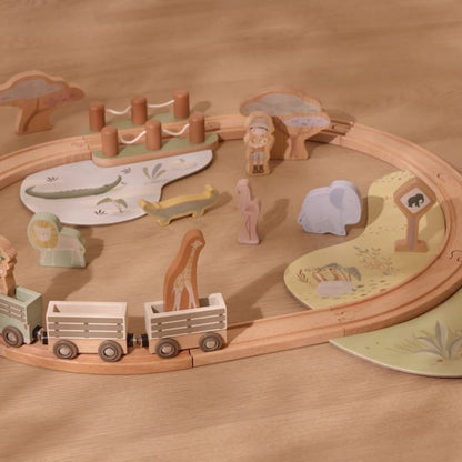 Little Dutch Houten Treinset Safari Friends Multi
