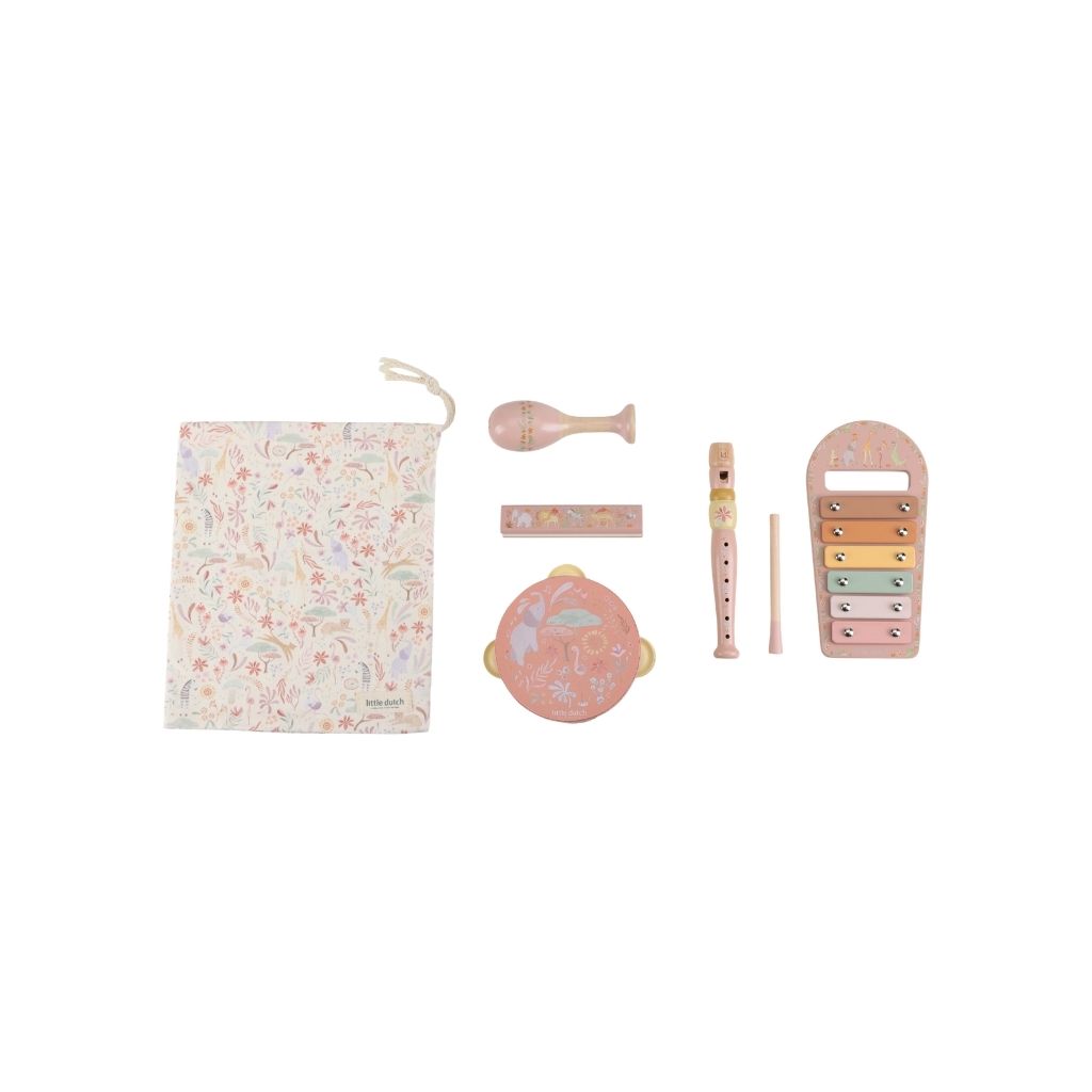 Little Dutch Houten Muziekset Safari Friends Roze