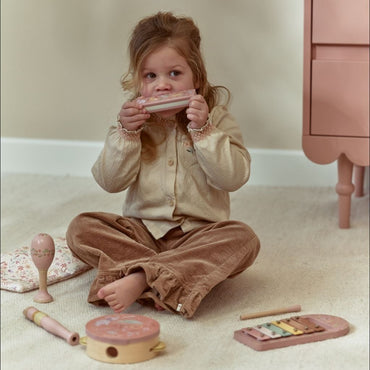 Little Dutch Houten Muziekset Safari Friends Roze