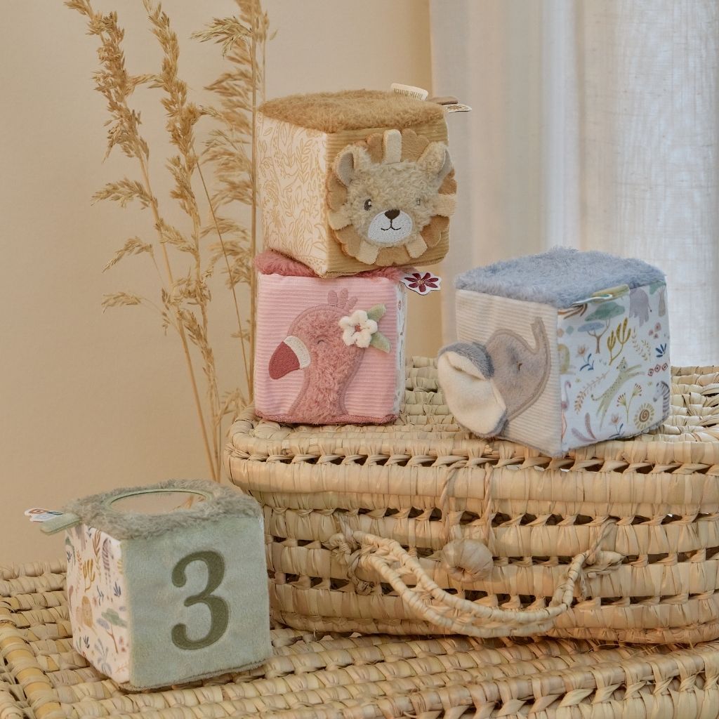 Little Dutch  Blocs en Tissu Safari Friends Multi - 4 Pièces