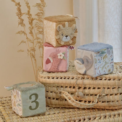 Little Dutch  Blocs en Tissu Safari Friends Multi - 4 Pièces