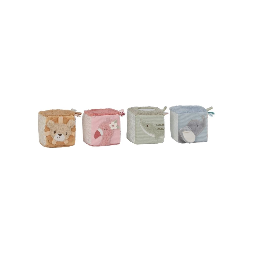Little Dutch  Blocs en Tissu Safari Friends Multi - 4 Pièces