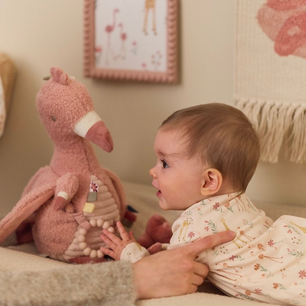 Little Dutch Peluche d'activité Safari Friends Flamant Rose