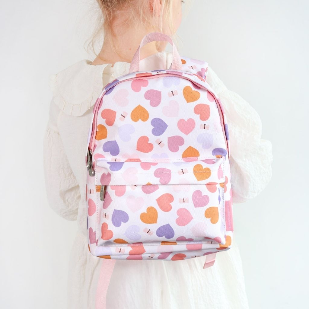 A Little Lovely Company Kleine Rugzak Hearts Roze
