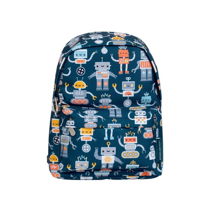 A Little Lovely Company Kleine Rugzak Robots Blauw