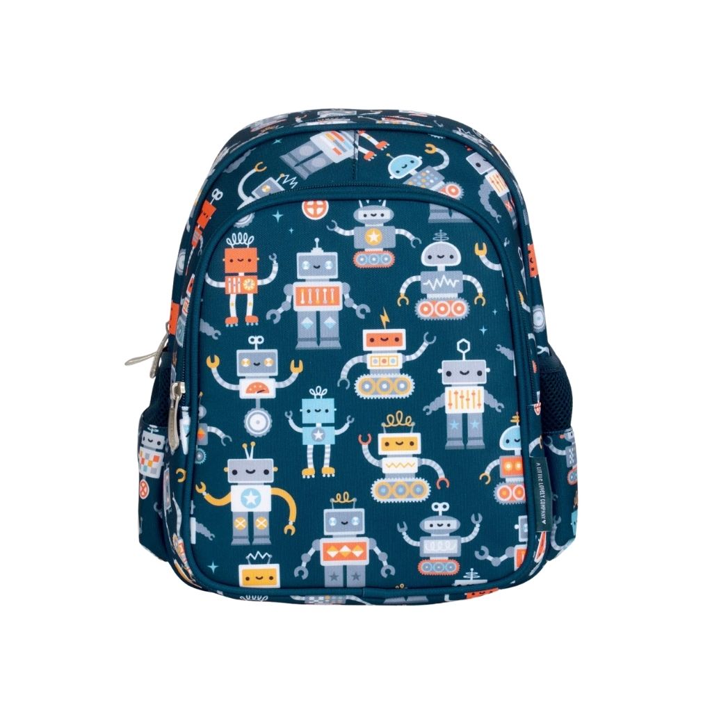 A Little Lovely Company Rugzak Robots Blauw