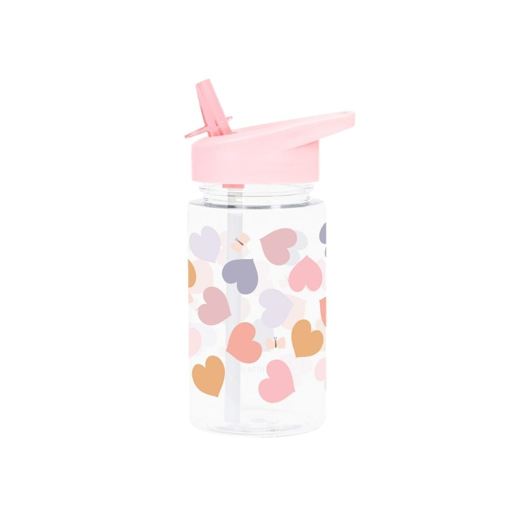 A Little Lovely Company Drinkfles Hearts Roze 450 ml