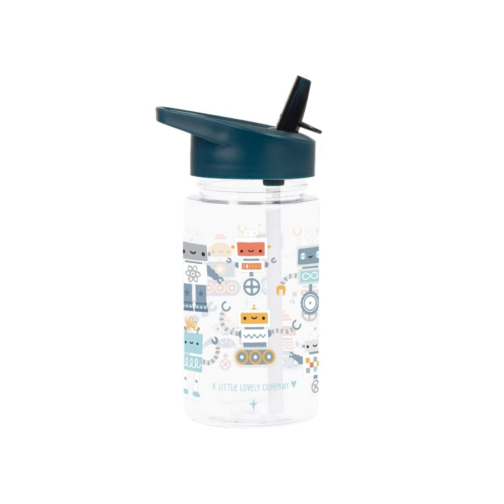 A Little Lovely Company Drinkfles Robots Blauw 450 ml