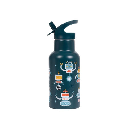A Little Lovely Company Roestvrij Staal Drinkfles Robots Blauw 350 ml
