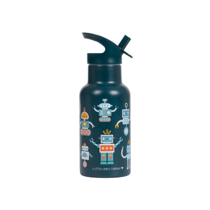 A Little Lovely Company Roestvrij Staal Drinkfles Robots Blauw 350 ml