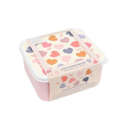 A Little Lovely Company Lunch & Snack Box Set Hearts – 4 Stuks