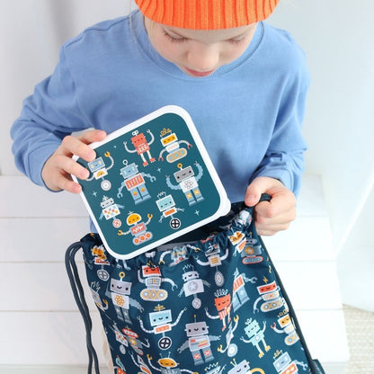A Little Lovely Company Lunch & Snack Box Robots – 4 Stuks