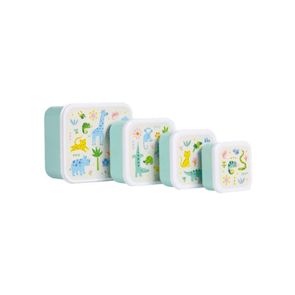 A Little Lovely Company Lunch & Snack Box Set Jungle – 4 stuks