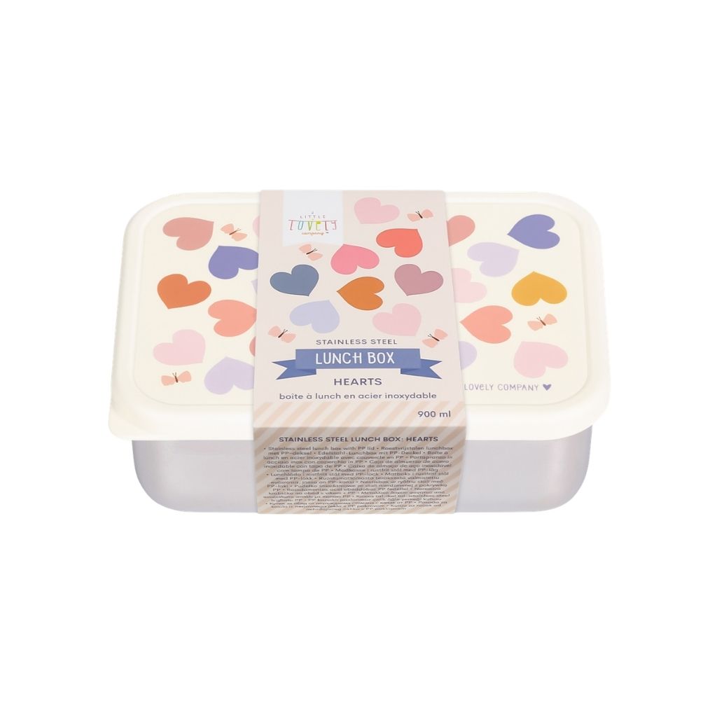 A Little Lovely Company Lunch Box Hearts Roze