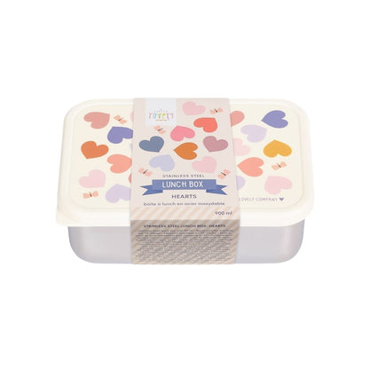 A Little Lovely Company Lunch Box Hearts Roze