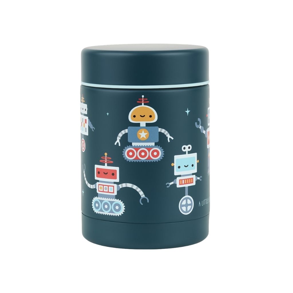 A Little Lovely Company Isothermisch Bewaarpotje Robots Blauw