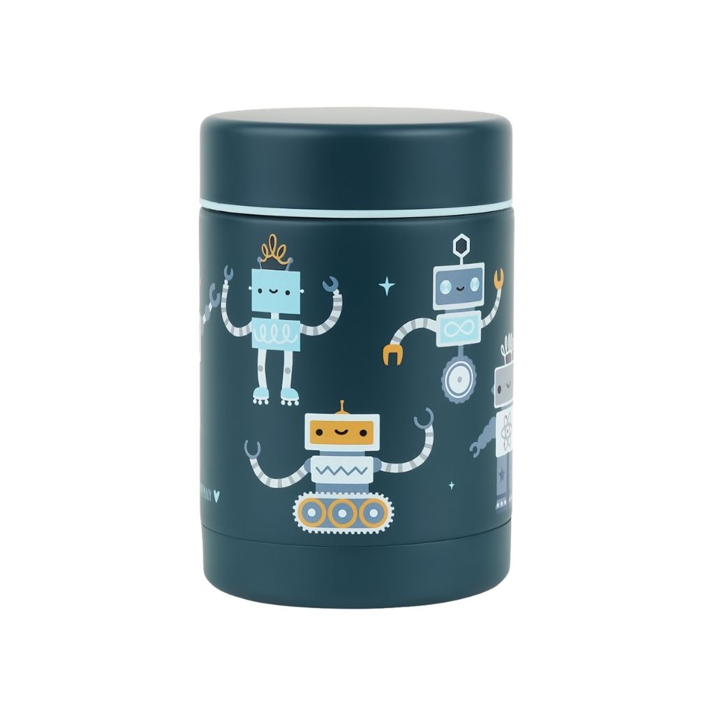 A Little Lovely Company Isothermisch Bewaarpotje Robots Blauw