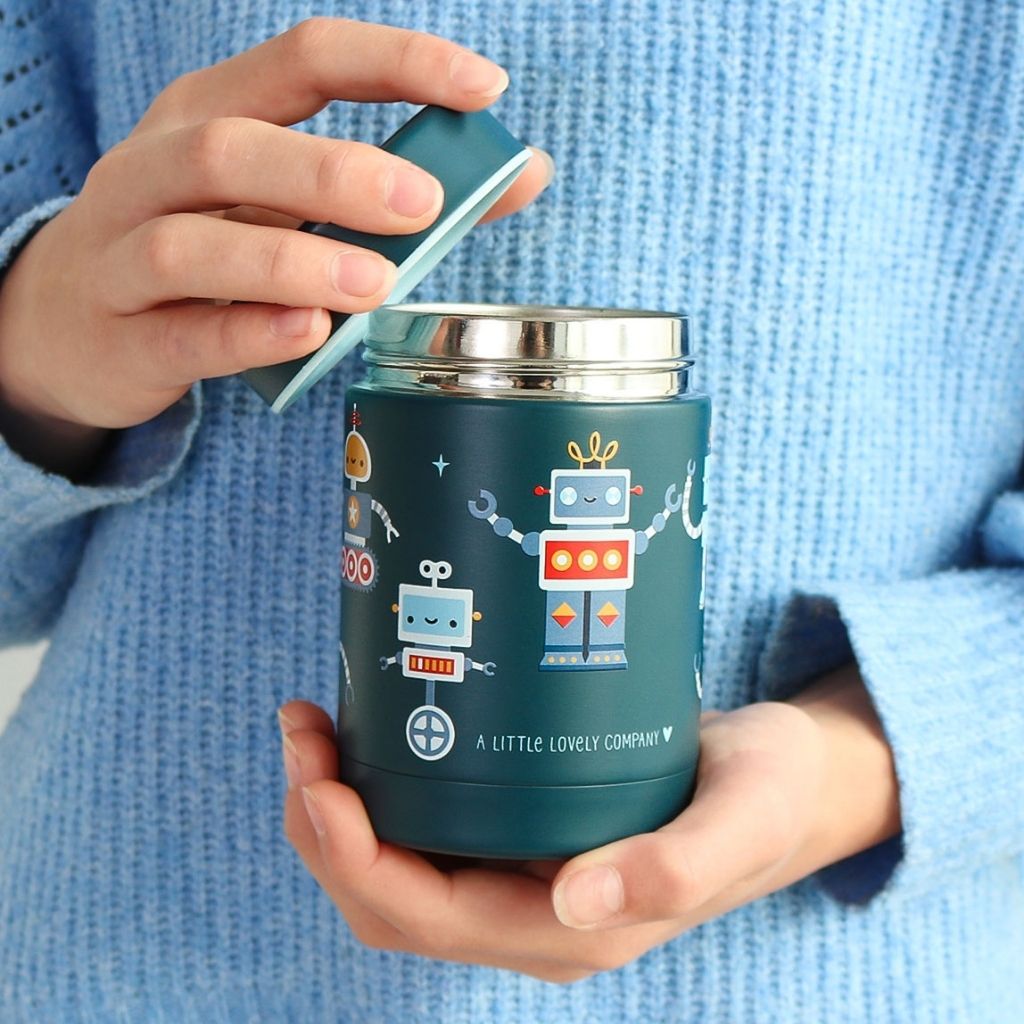 A Little Lovely Company Isothermisch Bewaarpotje Robots Blauw