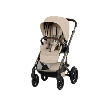 Cybex 2 en 1 Poussette Talos S Lux Almond Beige + Nacelle Pliante Almond Beige (Châssis Taupe)