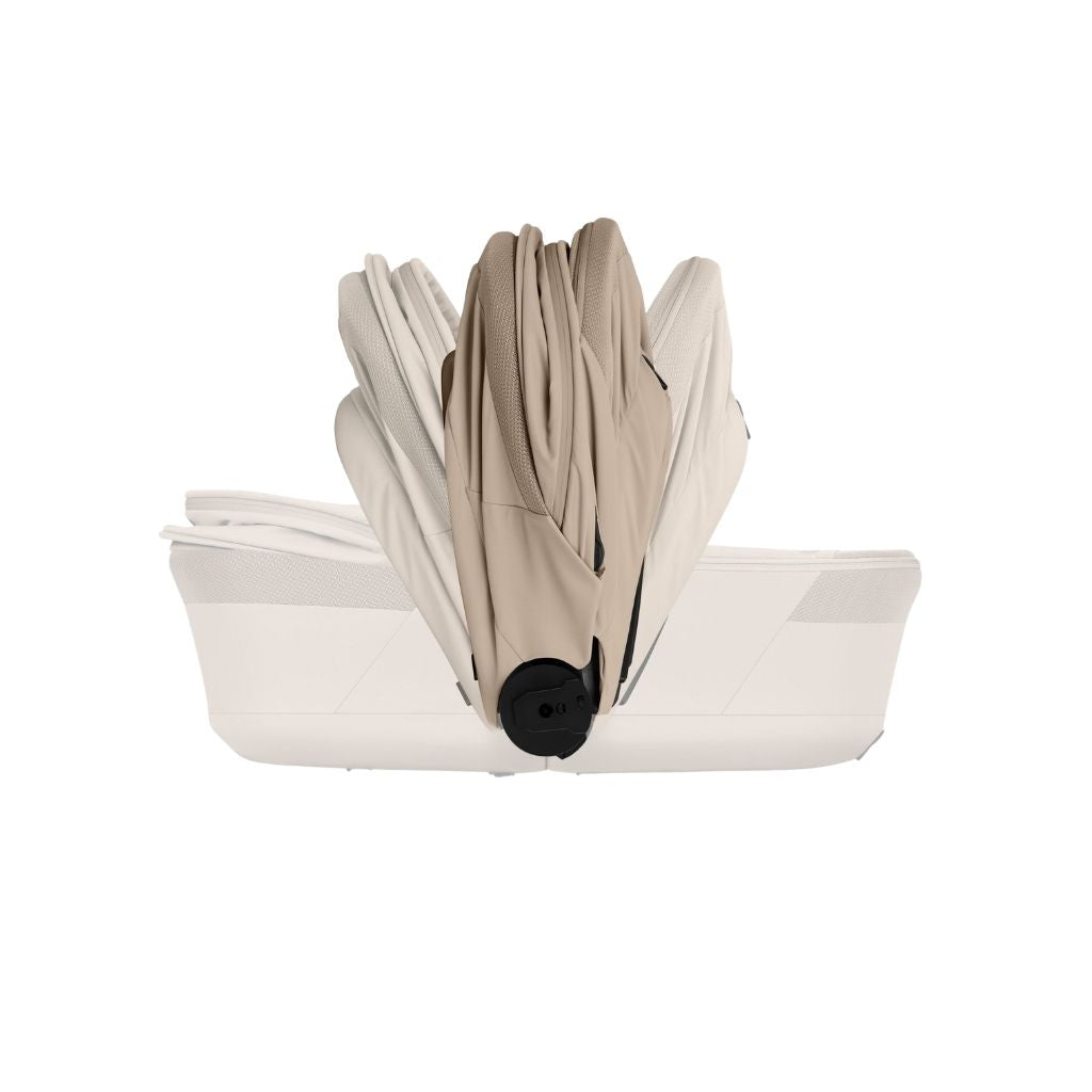 Cybex 2 en 1 Poussette Talos S Lux Almond Beige + Nacelle Pliante Almond Beige (Châssis Taupe)