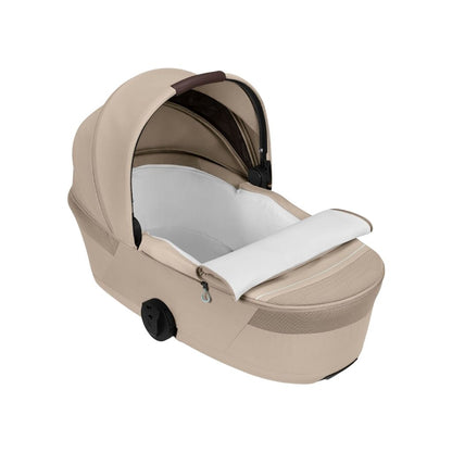 Cybex 2 en 1 Poussette Talos S Lux Almond Beige + Nacelle Pliante Almond Beige (Châssis Taupe)
