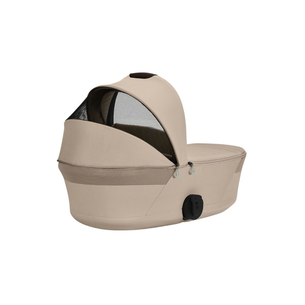 Cybex 2 en 1 Poussette Talos S Lux Almond Beige + Nacelle Pliante Almond Beige (Châssis Taupe)