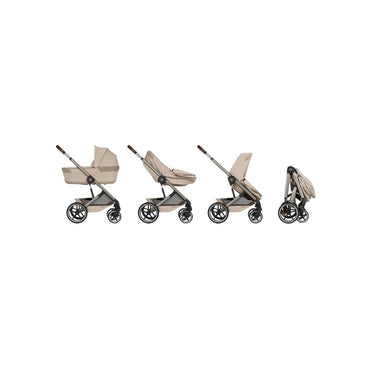 Cybex 2-in-1 Kinderwagen Balios S Lux Almond Beige + Opvouwbare Draagmand Almond Beige (Onderstel Taupe)