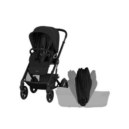 Cybex 2 en 1 Poussette Talos S Lux Moon Black + Nacelle Pliante Moon Black (Onderstel Black)