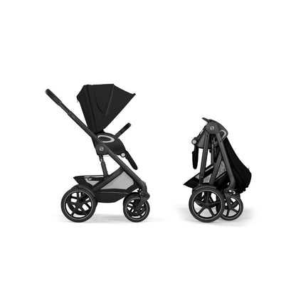 Cybex 2 en 1 Poussette Talos S Lux Moon Black + Nacelle Pliante Moon Black (Onderstel Black)