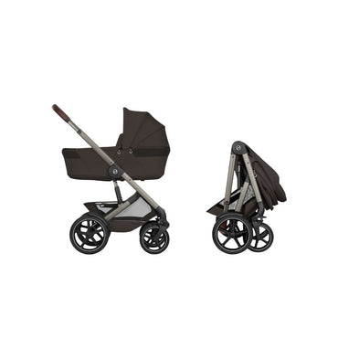 Cybex 2-in-1 Kinderwagen Talos S Lux Chocolate Brown + Opvouwbare Draagmand Chocolate Brown (Onderstel Taupe)
