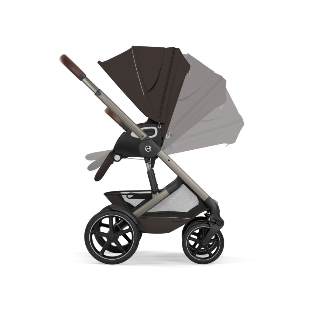 Cybex 2 en 1 Poussette Talos S Lux Chocolate Brown + Nacelle Pliante Chocolate Brown (Châssis Taupe)