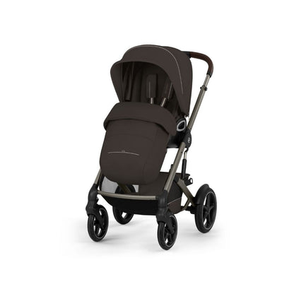 Cybex 2 en 1 Poussette Talos S Lux Chocolate Brown + Nacelle Pliante Chocolate Brown (Châssis Taupe)