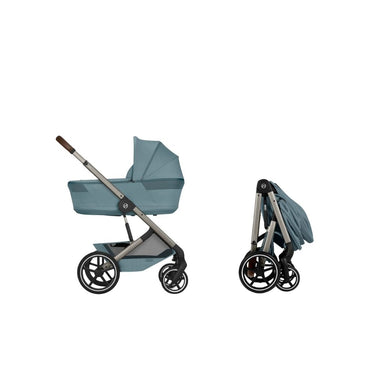 Cybex 2-in-1 Kinderwagen Balios S Lux Stormy Blue + Opvouwbare Draagmand Stormy Blue (Onderstel Taupe)