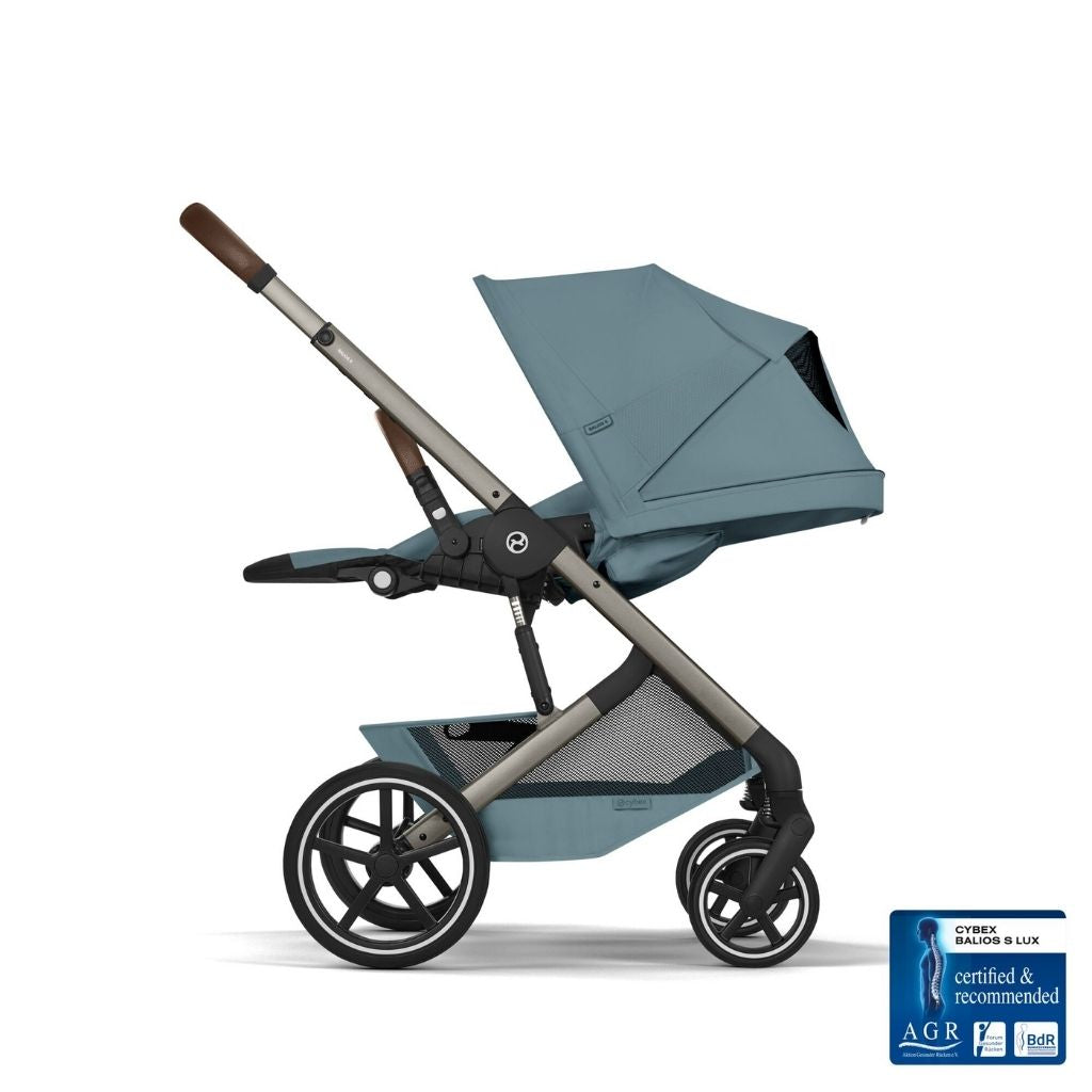 Cybex Kinderwagen Balios S Lux + Opvouwbare Draagmand Stormy Blue