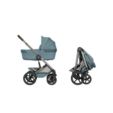 Cybex 2-in-1 Kinderwagen Talos S Lux Stormy Blue + Opvouwbare Draagmand Stormy Blue (Onderstel Taupe)