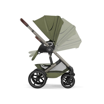 Cybex 2 en 1 Poussette Talos S Lux Moss Green + Nacelle Pliante Moss Green (Châssis Taupe) 