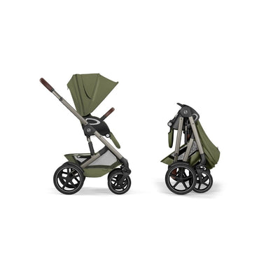 Cybex 2-in-1 Kinderwagen Talos S Lux Moss Green + Opvouwbare Draagmand Moss Green (Onderstel Taupe)