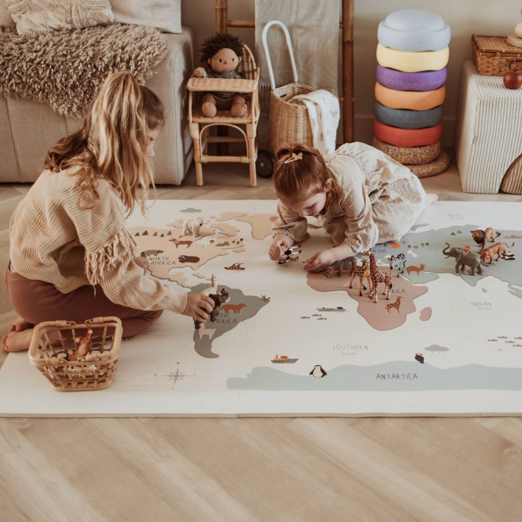 Play&Go Puzzelmat Worldmap Multi – 6 Stuks