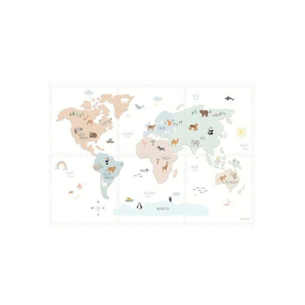 Play&Go Puzzelmat Worldmap Multi – 6 Stuks
