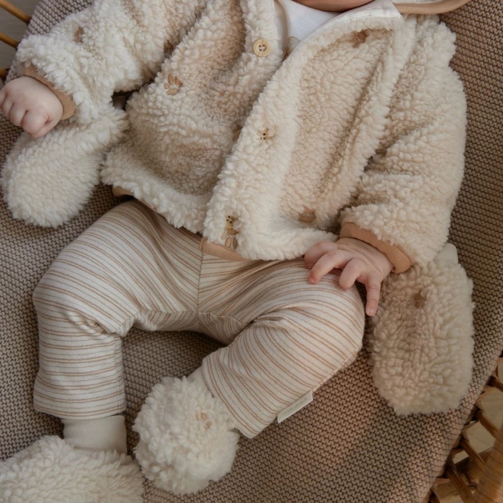 Little Dutch Slofjes Teddy Safari Friends Sand Uniseks 0-3 M