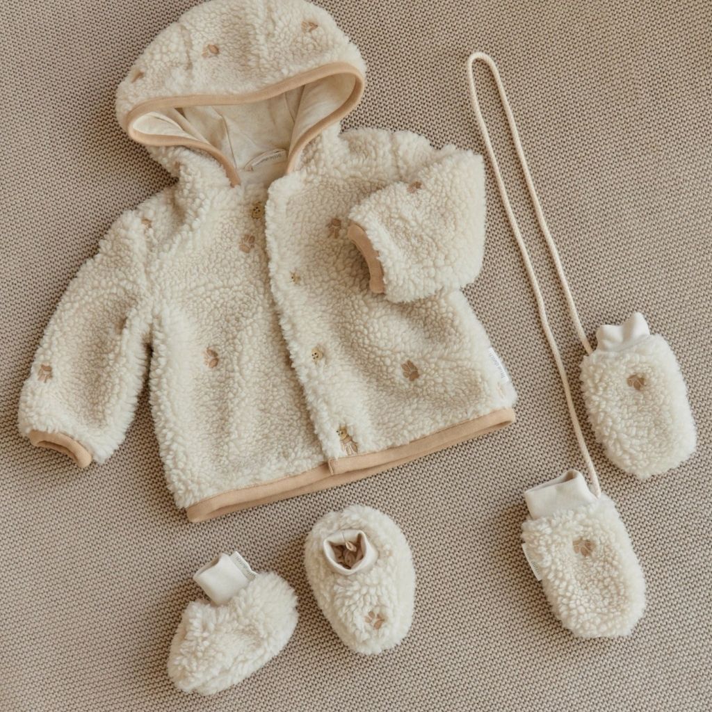 Little Dutch Slofjes Teddy Safari Friends Sand Uniseks 0-3 M