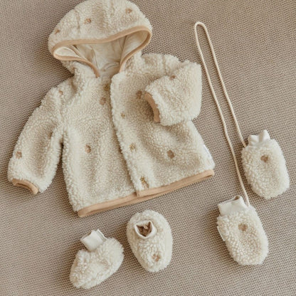 Little Dutch Slofjes Teddy Safari Friends Sand Uniseks 0-3 M