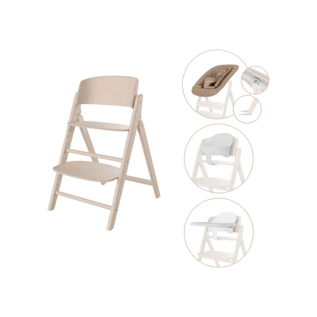 Cybex Eetstoel Click & Fold 4-in-1 All Natural Light