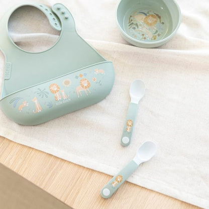 Mepal Cuillères Pour Bébés Mio Safari Friends Vert - 2 Pièces