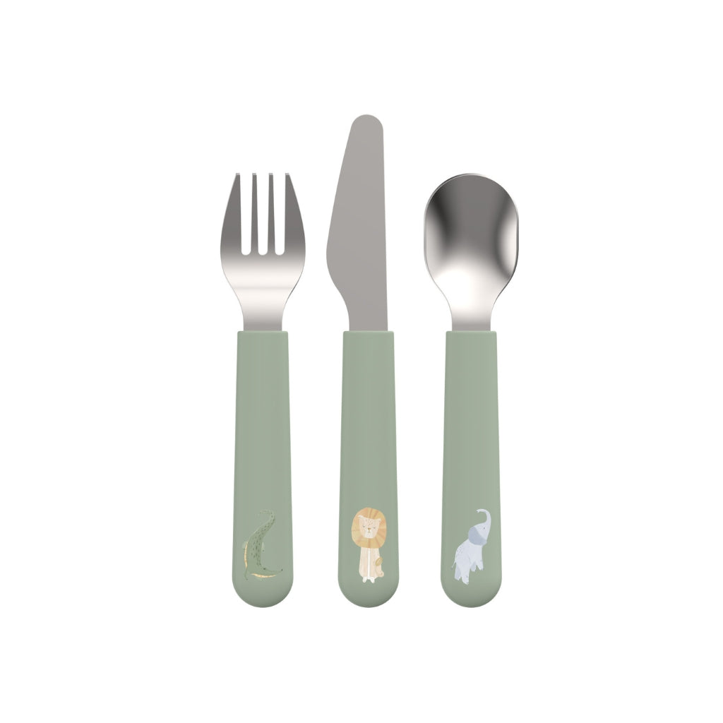 Mepal Set De Couverts Mio Safari Friends Vert – 3 Pièces