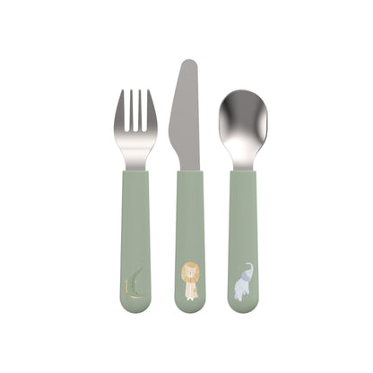 Mepal Set De Couverts Mio Safari Friends Vert – 3 Pièces