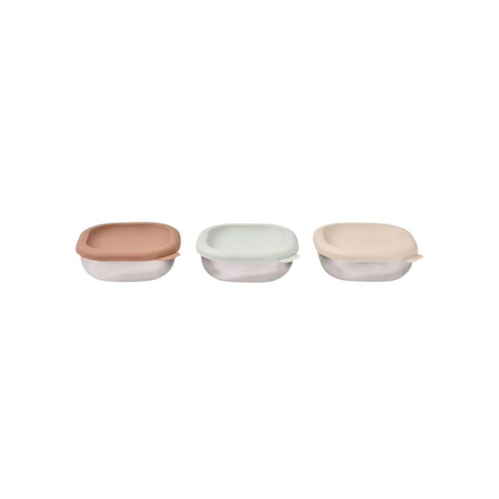 Béaba Snackbox Roestvrij Staal Natural – Set 3 Stuks