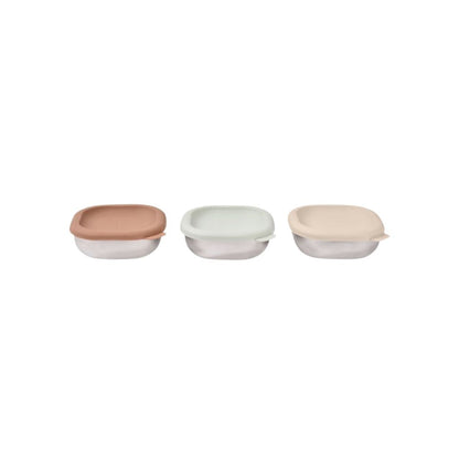 Béaba Snackbox Roestvrij Staal Natural – Set 3 Stuks