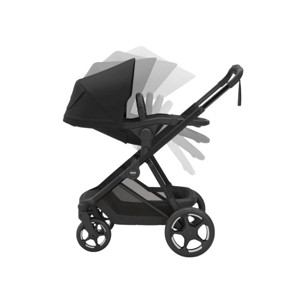 Thule Pousette 3 en 1 Charm Black + Nacelle Black + Siège-auto Groupe 0+ Maple Black + Adaptateur pour siège-auto